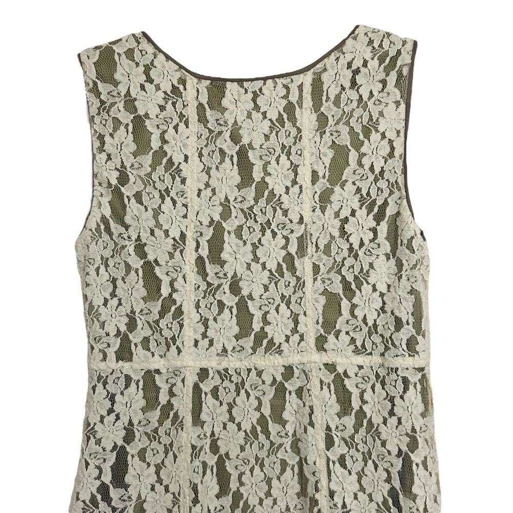 SUNDANCE Boho Ivory Lace Silk Trim Sleeveless A-Line Orly Dress 6 - Picture 7 of 16